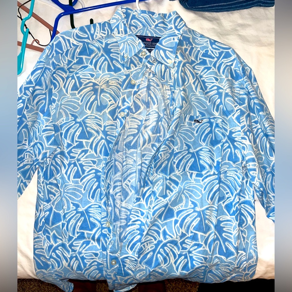 Vineyard vines linen printed long sleeve